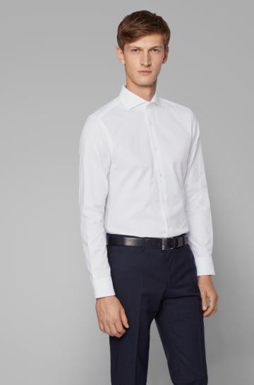 Koszula BOSS Slim Fit Białe Męskie (Pl48719)